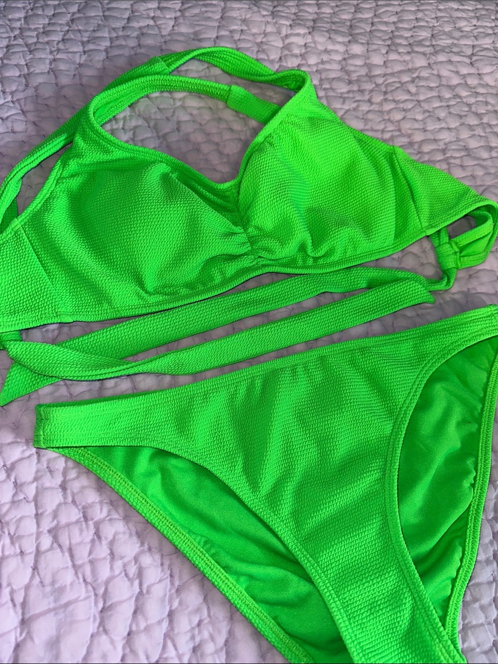 Target Neon Green Women's Bikini Set - Wrap Top & Classic Bottoms